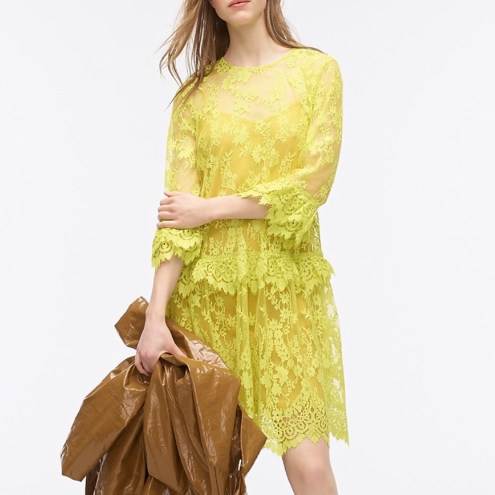 Beautiful Neon lace dress from j crew